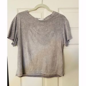 Leith, small grey suede top